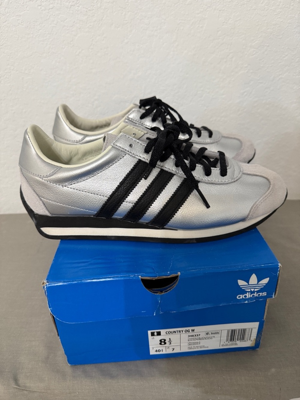 Adidas Women's Silver Gazelle-Inspired Sneaker - Silver/Black